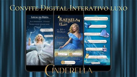 Apresentação Convite Digital Interativo Debutante Luxo Cinderella 2015