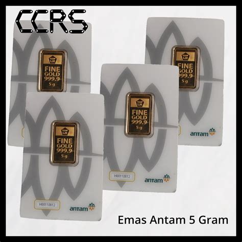 Jual ANTAM 5 Gram Emas Batangan Logam Mulia Emas Antam Gold Bar Kemasan