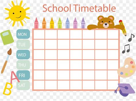 School Timetable Schedule Template Clip Art, PNG, 4267x3191px, Pastel ...