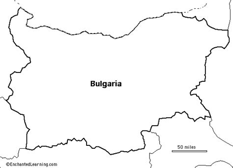 Outline Map Bulgaria - EnchantedLearning.com