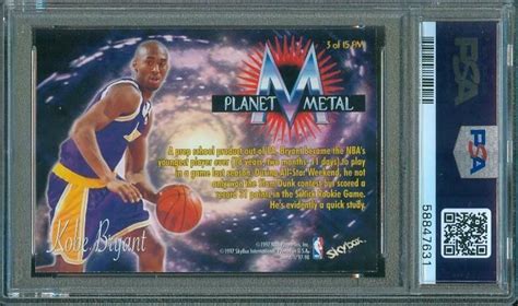 1997 98 Skybox Metal Universe KOBE BRYANT Planet Metal Lakers 3 PSA 9