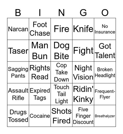 Livepd Bingo Card