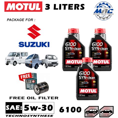 Motul Syn Clean W W Liters Engine Oil Package For Suzuki