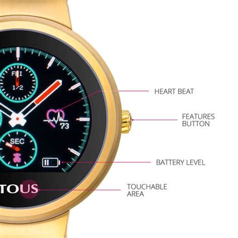 Reloj Smartwatch Activity Rond Touch De Acero Ip Dorado Tous