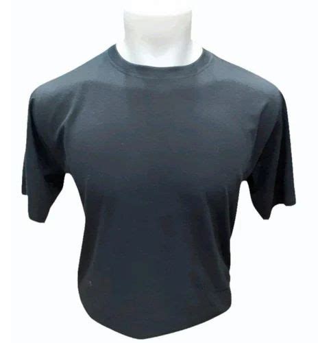 Men Black Plain Cotton T Shirt Round Neck At Rs 150 In New Delhi Id