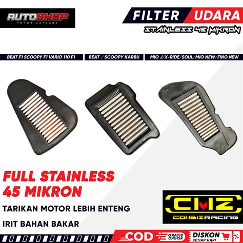 Jual Filter Udara Stainless Beat Scoopy F Karbu Vario F Filter