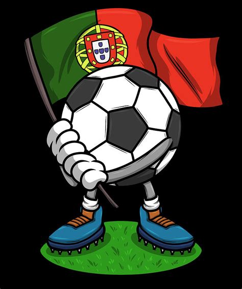 Soccer Player Soccer Ball Portugal Flag Soccer Digital Art by Colorfulsnow - Fine Art America