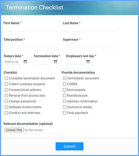 It Termination Checklist Template Hot Sex Picture