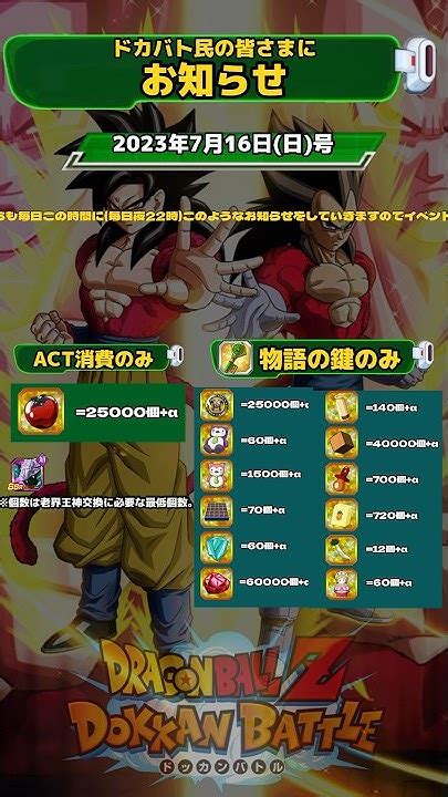 【ドッカンバトル】定時お知らせ ドカバトドッカンドッカンバトルドラゴンボールdokkanbattle ‘shortsドッカンバトル