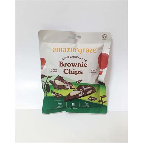 Halal Amazin Graze Mini Dark Chocolate Brownie Chips G Exp