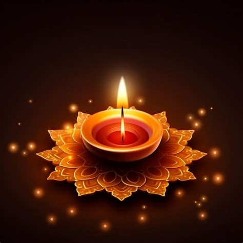 Premium Photo Illustration Of Burning Diya On Happy Diwali