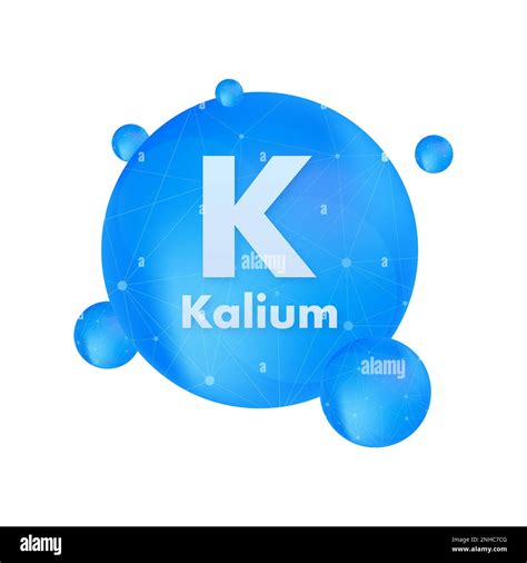 Mineral K Kalium Blue Shining Pill Capsule Icon Vector Stock