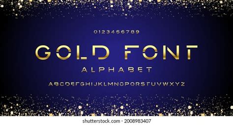 Gold Font Alphabet Vector Golden Typeface Stock Vector Royalty Free