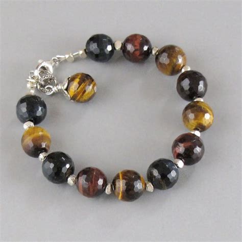 Tiger Eye Chrysoberyl Bracelet Sterling Silver Bead Chatoyant