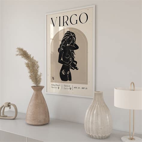 Virgo Zodiac Goddess Wall Art Posterprintable Zodiac Etsy