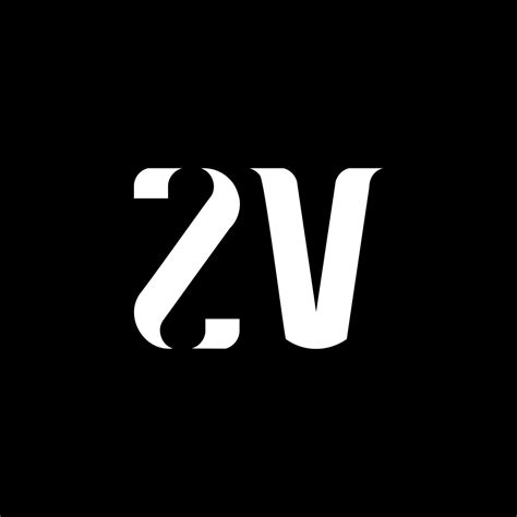 Zv Letter Logo Design Initial Letter Zv Uppercase Monogram Logo White