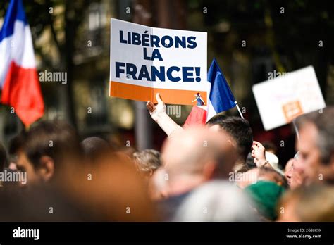 Anti Sanitary Pass Demonstration At The Initiative Of Florian Philippot