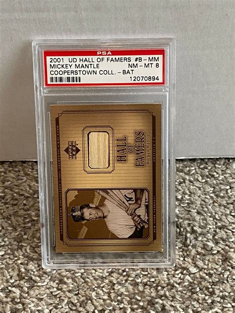 Ud Mickey Mantle Psa Hall Famers Cooperstown Collection Bat Sp