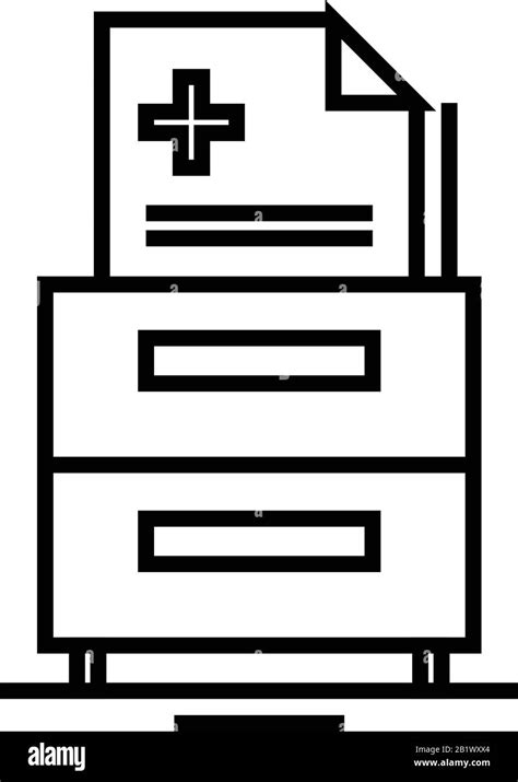 Medicine Reports Line Icon Concept Sign Outline Vector Illustration Linear Symbol Stock