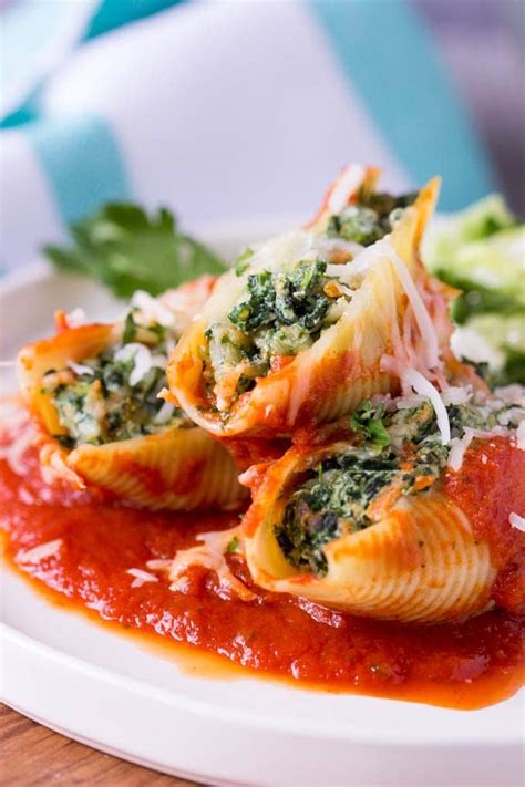 Spinach Cheese Stuffed Pasta Shells Simple Healthy Kitchen