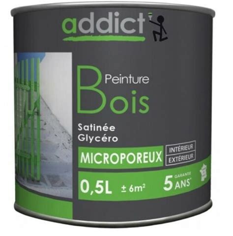 Peinture spéciale bois glycéro Blanc satin 0 5L ADDICT microporeux