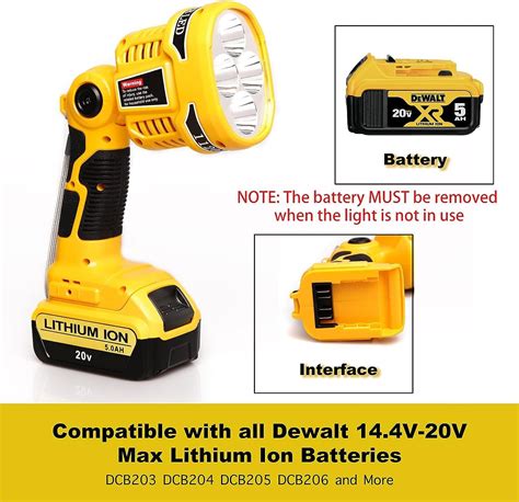 W Lm V Max Led Work Light Powered By Dewalt V Max Li Ion