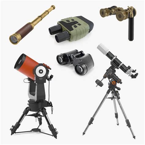 Binoculars And Telescopes Collection 5 3d Model 169 3ds Obj Max C4d Ma Free3d