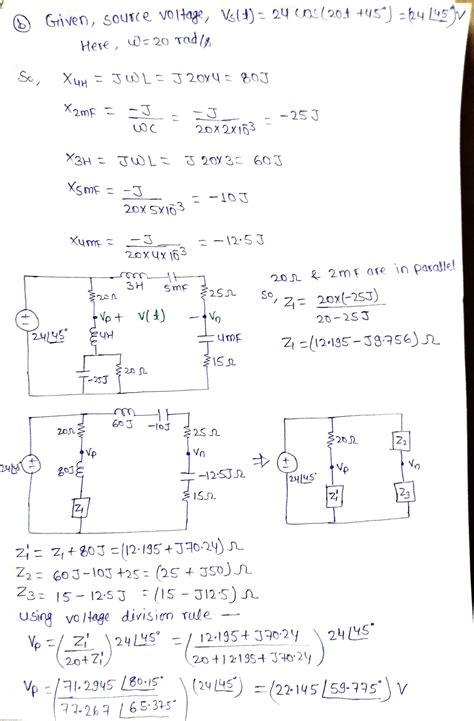 Solved Determine The Steady State Voltage V T For Circuits That