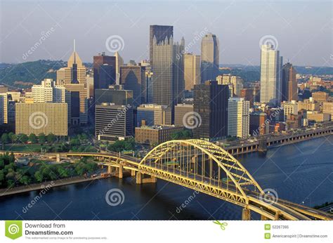 Pittsburgh Skyline At Sunset Editorial Photo 95856415