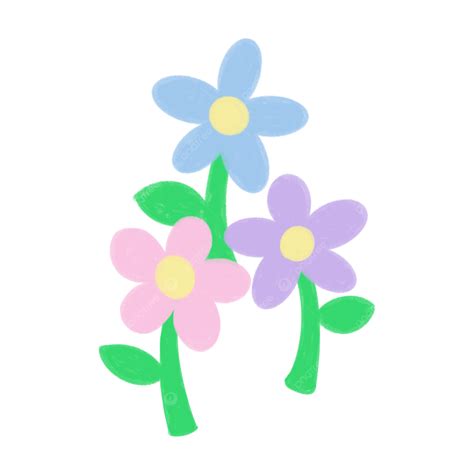 Flores De Primavera En Colores Pastel Png Dibujos Primavera Flor De Primavera Colores Pastel