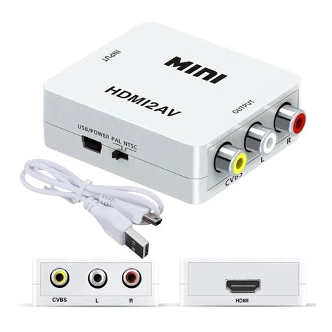 Mini Adaptador Conversor De Hdmi X Rca Av Pra Video Composto Knup