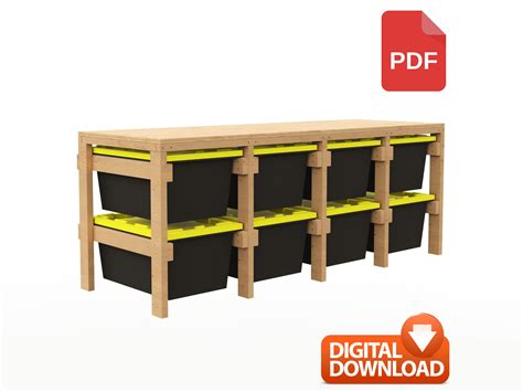 Gallon Tote Storage Workbench Build Plan Unit Diy Tote Storage