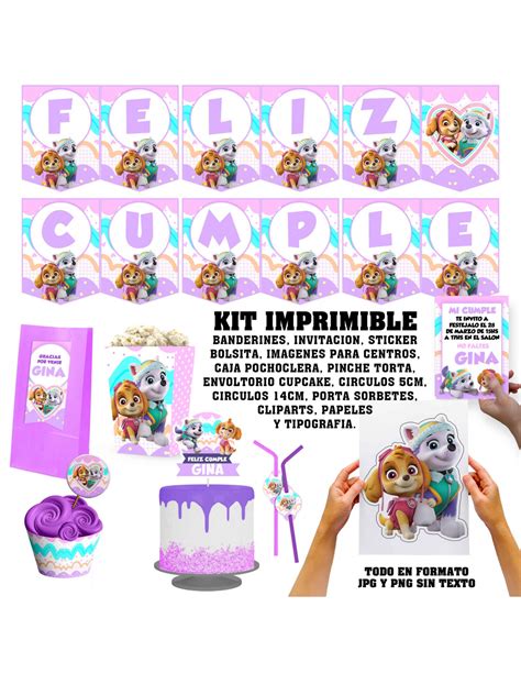 Paw Patrol Nena Kit Imprimible CumpleaÑos