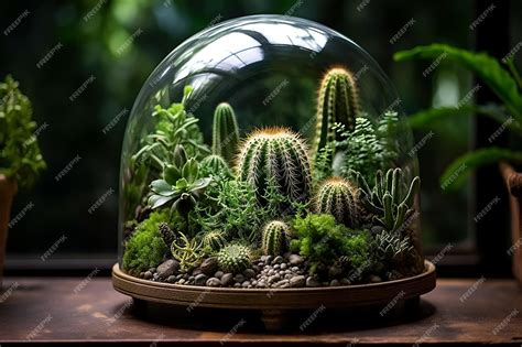 Premium Photo Cactus In A Terrarium Highlighting A Mini Ecosystem