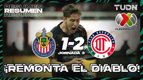 Resumen Y Goles Chivas 1 2 Toluca Liga Mx CL2023 J3 TUDN YouTube