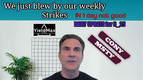 Update On Cony And Msty Yield Max Etf Funds Youtube