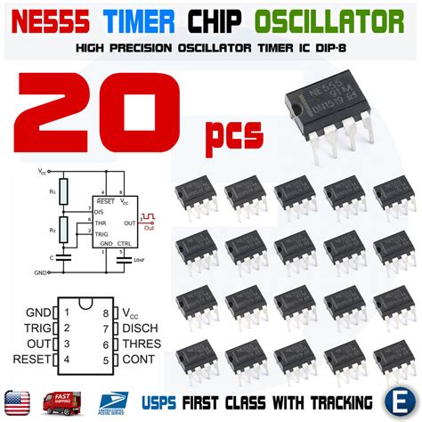 10x Ne555 Ne555p Ne555n Dip8 High Precision Oscillator Chip Timer Ic Timerr2020