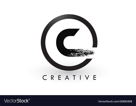 C brush letter logo design creative brushed Vector Image