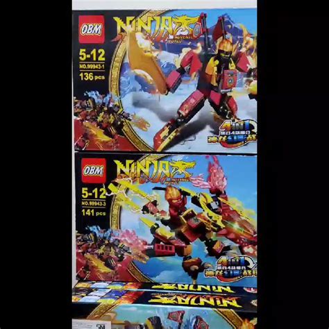 Mainan Anak Brick Ninja Mobil Pesawat Tempur Naga Robot Ninjago 4 In