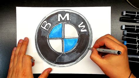 How To Draw The Bmw Marker Sketch Auto Logo Youtube