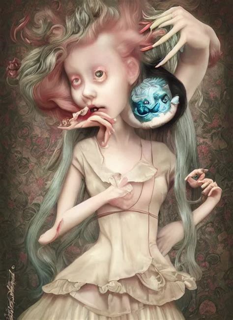 Pop Surrealism Lowbrow Art Realistic Cute Alice Girl Stable