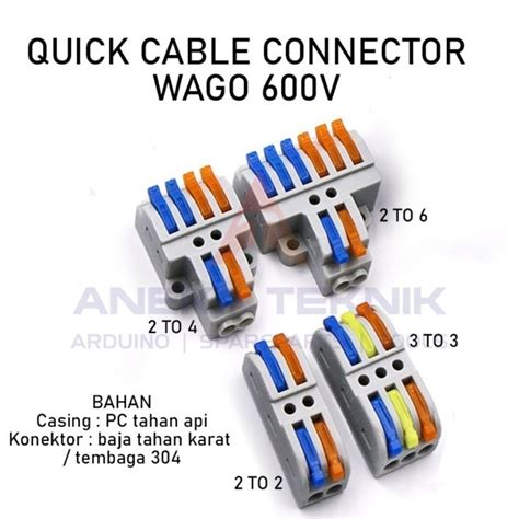 Jual Quick Cable Connector WAGO 600V Terminal Block Penghubung Kabel