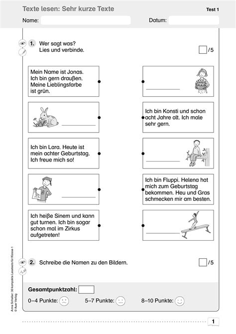 Grundschule Unterrichtsmaterial Deutsch Lernstand Messen Und Beurteilen 10 Kompakte Lesetests