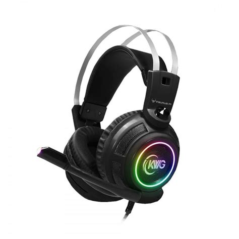 Fone De Ouvido Kwg Headset Gamer Usb Rgb Taurus P1 Preto