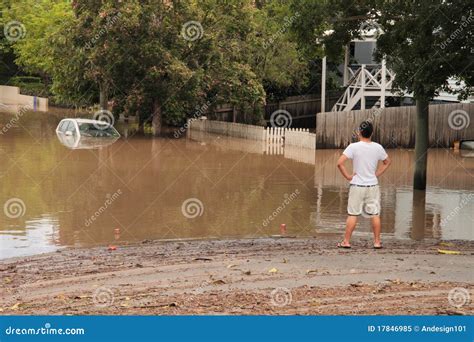 BRISBANE AUSTRALIA 13 DE ENERO Inundación Imagen editorial Imagen