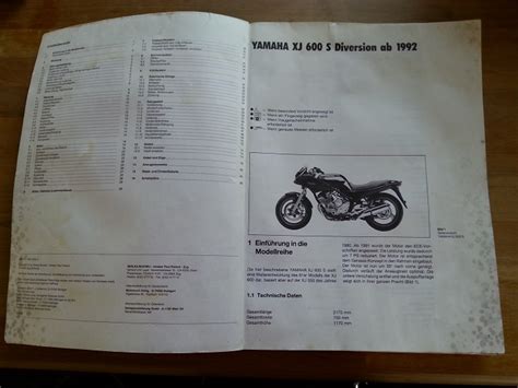 Yamaha XJ 600 Diversion Reparaturanleitung TG Ersatzteile