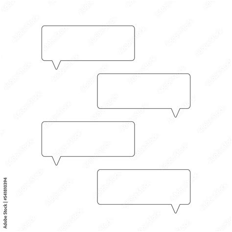 Blank Speech Bubbles Outline Mockup Message Window With Text Editable