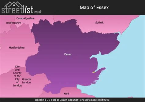 County Map Of Essex Cities Towns And Villages