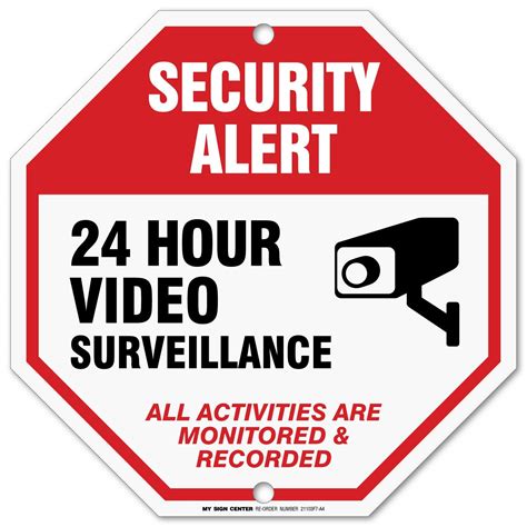 Buy Hour Video Surveillance Sign Security Camera Sign Warning For