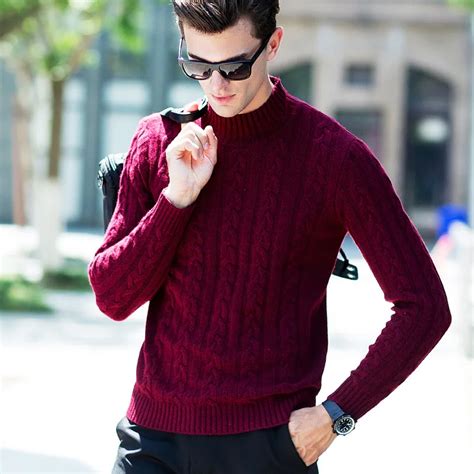 Pullover Men Knitwear 100 Wool Spring Mens Sweater Pullovers Male